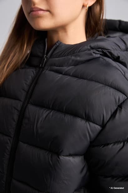 Girl Water-Repellent Pockets Hooded Zip-Up Puffer Jacket (3)