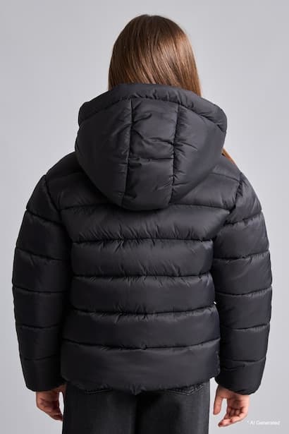 Girl Water-Repellent Pockets Hooded Zip-Up Puffer Jacket (4)