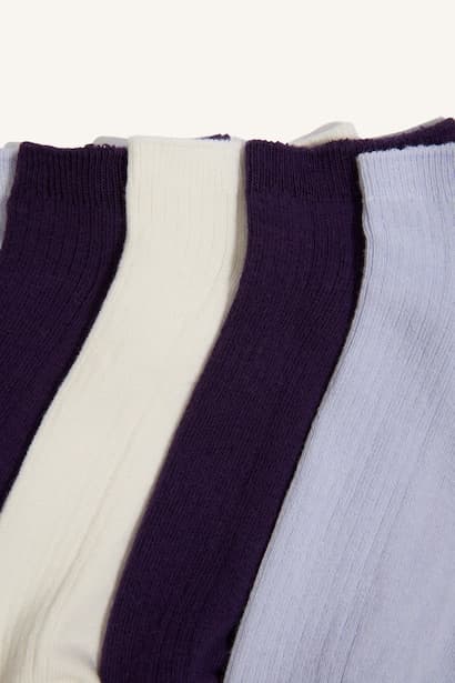 Girl 5 Piece Cotton Short Socks (٤)