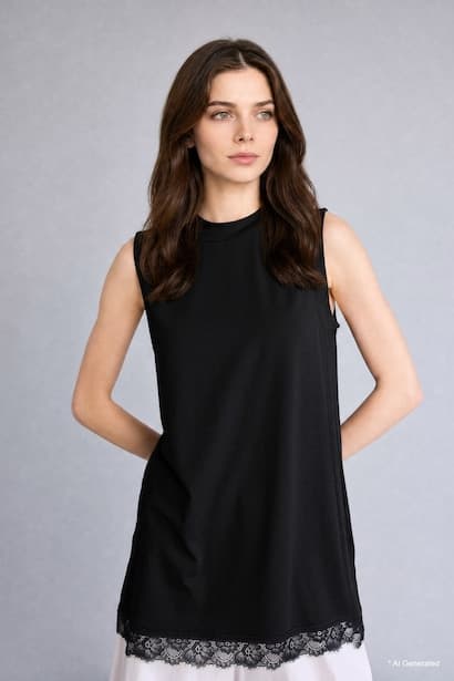 Slim Fit Crew Neck Short Sleeve Tunic Modest (3)