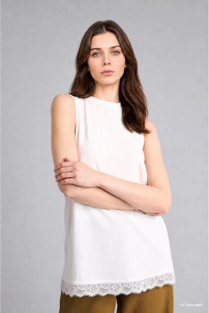 Slim Fit Crew Neck Sleeveless unic Modest