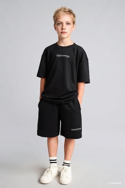 Boy Oversize Printed Pocket Modal Shorts