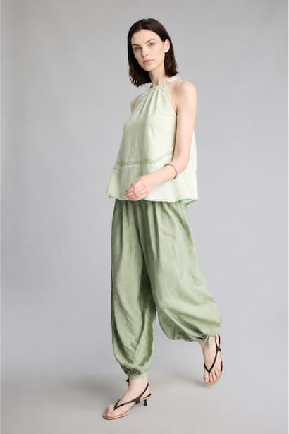 Elastic Band Balloon Fit Trousers