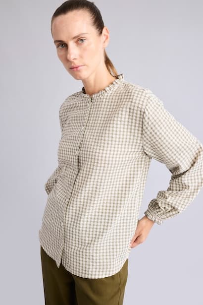 Relaxed Fit Waffle-Textured Crew Neck Long Sleeve Shirt (٣)