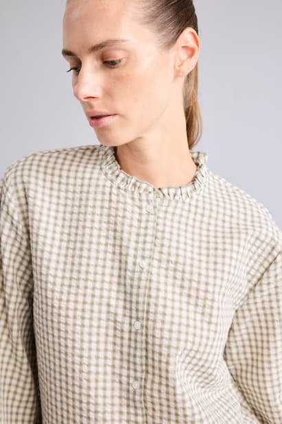 Relaxed Fit Waffle-Textured Crew Neck Long Sleeve Shirt (٤)