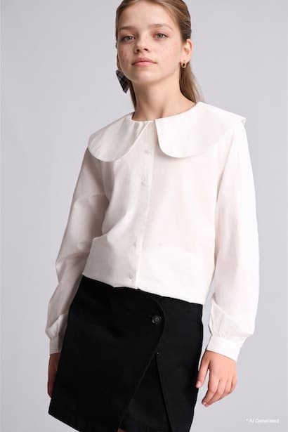 Girl Regular Fit Poplin Long Sleeve Shirt