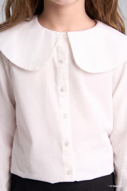 Girl Regular Fit Poplin Long Sleeve Shirt (٤)