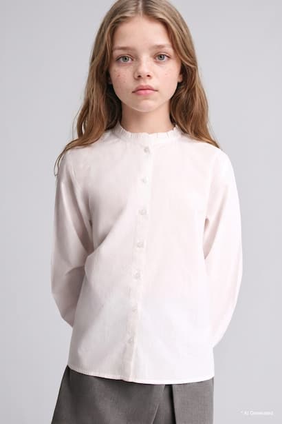 Girl Regular Fit Poplin Long Sleeve Shirt
