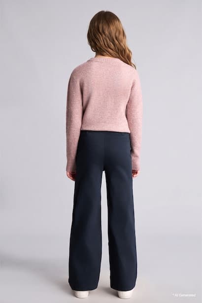 Girl Wide Leg Gabardine Trousers (٤)
