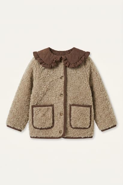 Baby Girl Ruffled Collar Plush Jacket (4)