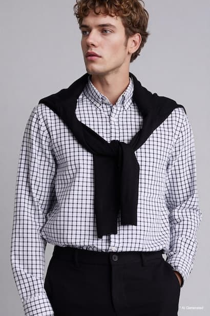 Regular Fit Polo Shirt Oxford Long Sleeve Shirt