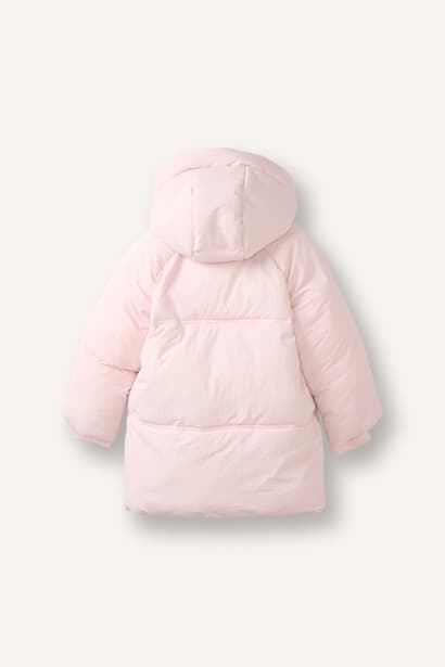 Baby Girl Waterproof Hooded Zip-Up Puffer Jacket Coat (٣)