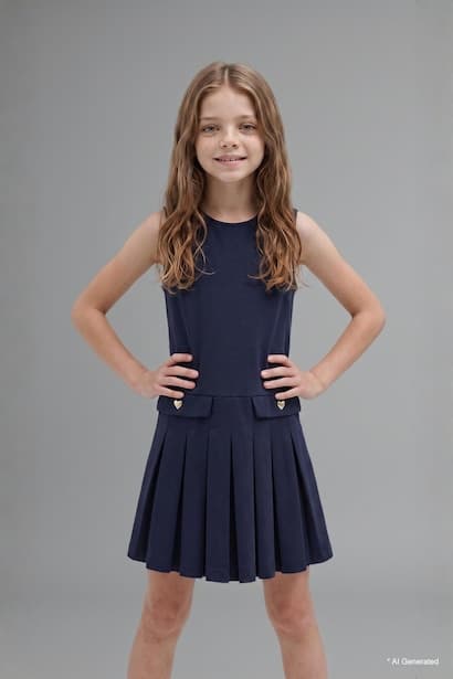 Girl Sleeveless Dress (٣)
