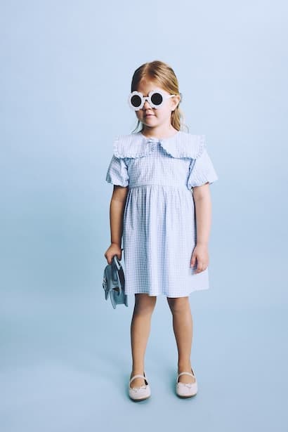 Gingham Short Sleeve Woven Dress
