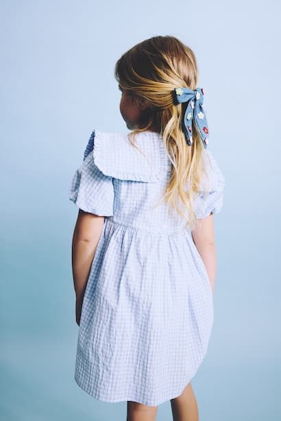 Gingham Short Sleeve Woven Dress (4)