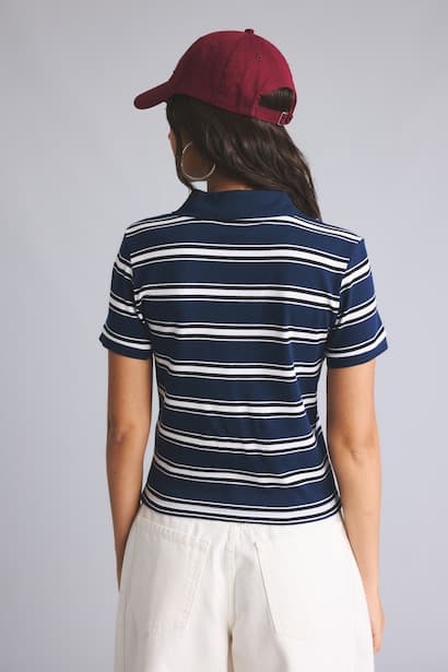 Slim Fit Ribbed Polo Neck Short Sleeve T-Shirt (٤)
