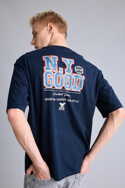 Boxy Fit Short Sleeve Back Print T-Shirt