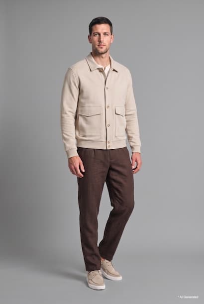 Regular Fit Basic Polo Collar Cardigan Jacket