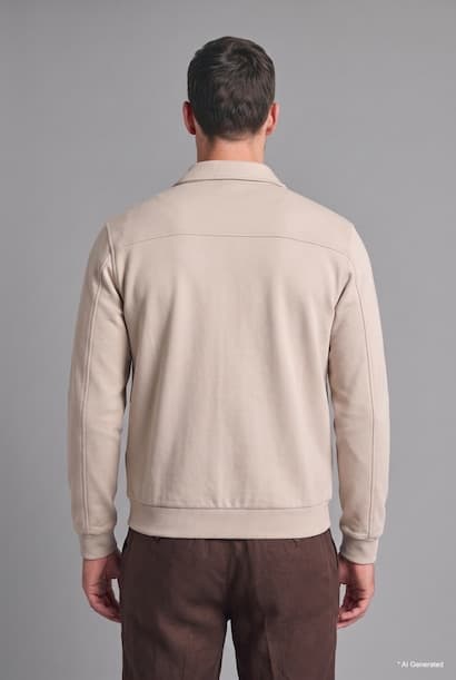 Regular Fit Basic Polo Collar Cardigan Jacket (٤)