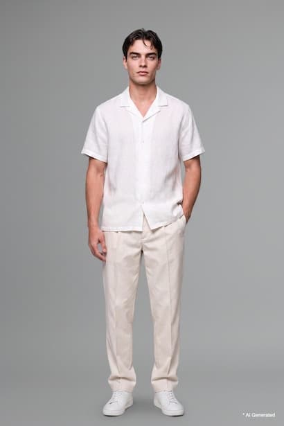 Relaxed Fit 100% Cotton Straight Leg Chino Trousers (3)