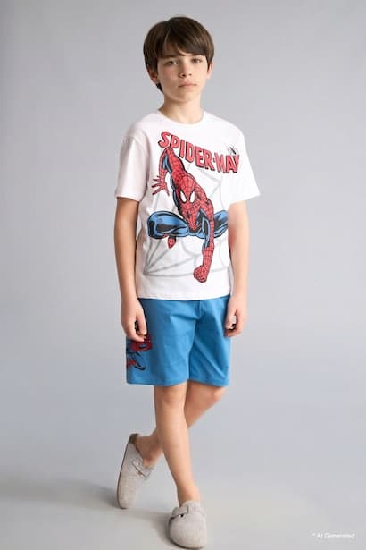 Boy Marvel Comics Regular Fit 2 Piece Pyjamas Set Homewear