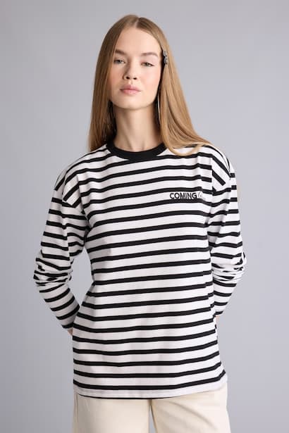 100% Cotton Regular Fit Striped T-Shirt (٣)