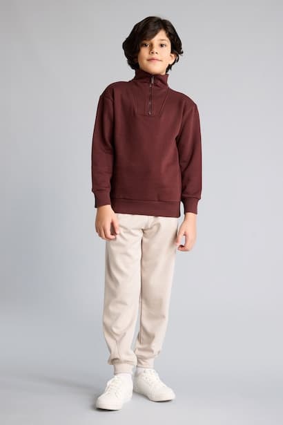 Boy Beige Modal Jogger Fit Sweatpants
