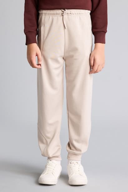 Boy Beige Modal Jogger Fit Sweatpants (3)