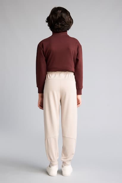 Boy Beige Modal Jogger Fit Sweatpants (4)