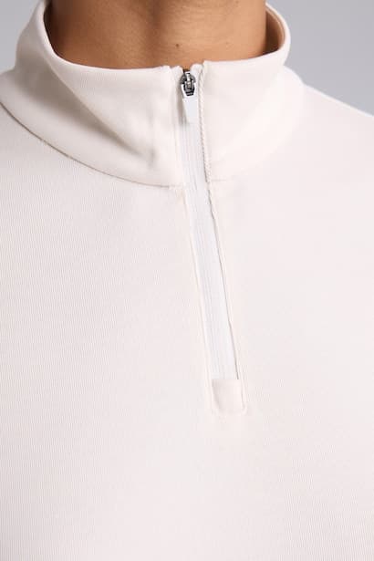 Standard Fit Basic Short Sleeve High Neck Zip-Up Sports T-Shirt (3)