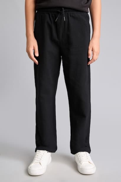 Boy Classic Straight Leg Fabric Trousers (٤)