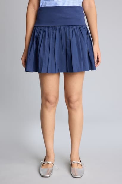 Regular Waist Poplin Mini Skirt (٣)