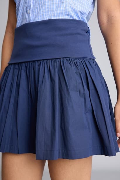 Regular Waist Poplin Mini Skirt (٤)