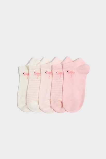 Woman Animal 5 Piece Short Socks Bobby Socks