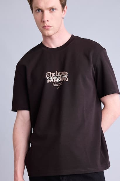 Regular Fit Slogan Short Sleeve T-Shirt