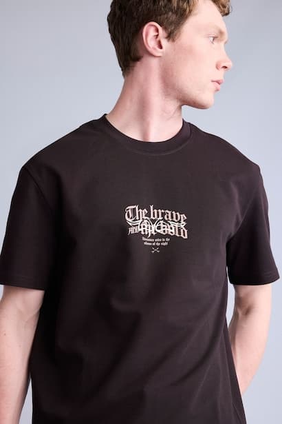 Regular Fit Slogan Short Sleeve T-Shirt (4)