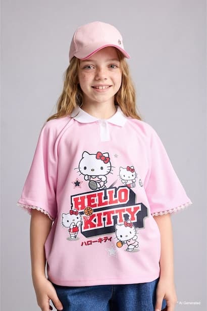 Girl Relax Fit Hello Kitty Licensed Short Sleeve T-Shirt