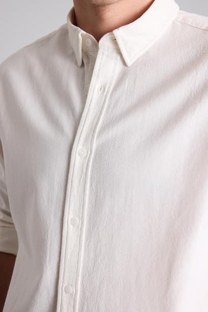 Relax Fit Button Collar Cotton Long Sleeve Shirt (4)
