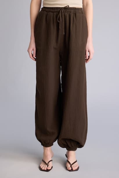 Normal Waist Balloon Fit Trousers (3)