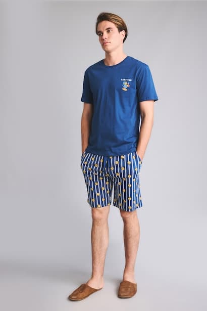 100% Cotton Printed Top Shorts 2 Piece Pyjama Set Homewear