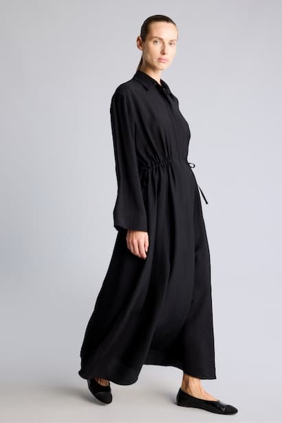 Regular Fit Shirt Collar Maxi Dress
