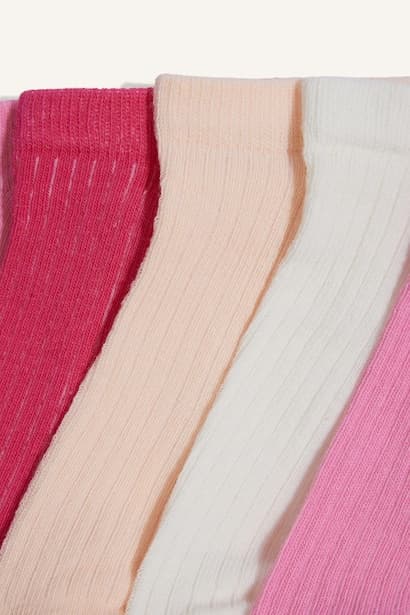 Girl 5 Piece Cotton Short Socks (4)