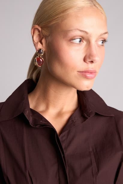 Woman Drop Stone Earrings