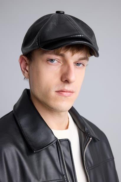 Mzn Faux Leather Cap