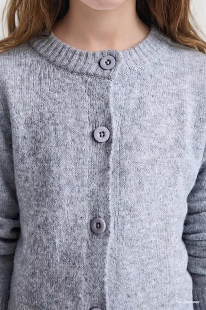 Girl Button-Up Basic Knit Cardigan (3)