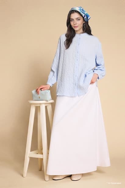 A Cut Poplin Maxi Skirt