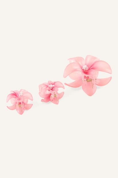 Woman 3-Pack Flower Hair Clips (3)