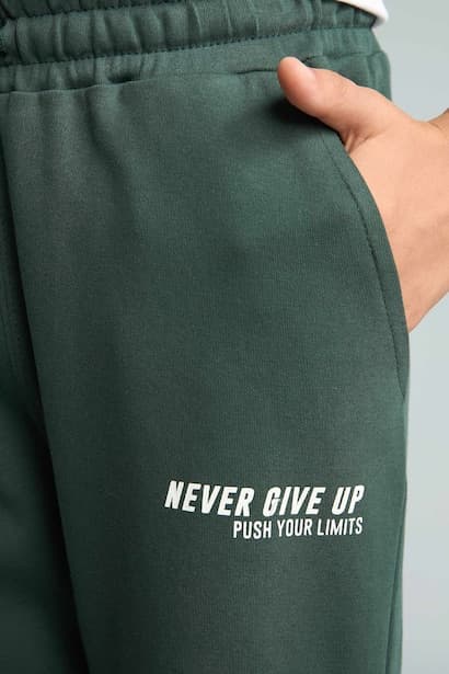 Oversize Fit Slogan Print Sweatpants Trousers (٤)