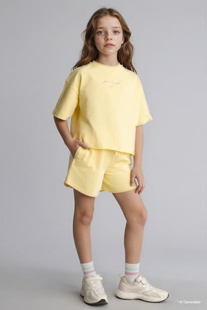 Girl 2 piece Regular Fit T-Shirt Shorts Set