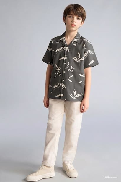 Boy Regular Fit Straight Leg Cotton Trousers